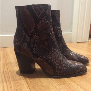 Zara Ankle Snake Print Boots